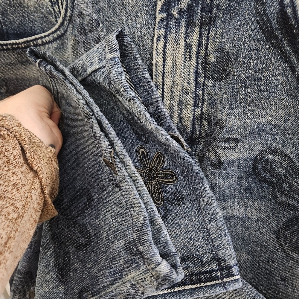 BDG Graffiti high rise straight leg cowboy jeans embroidered kidcore 90s art 31 - Picture 4 of 8